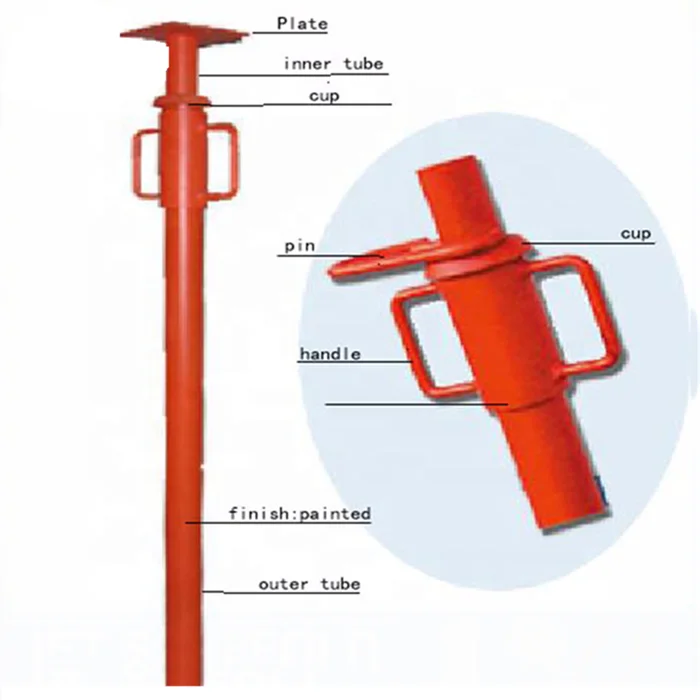 11 Cangzhou factory Galvanized Formwork adjustable Steel Props Shoring Supporting Jack Factory Price