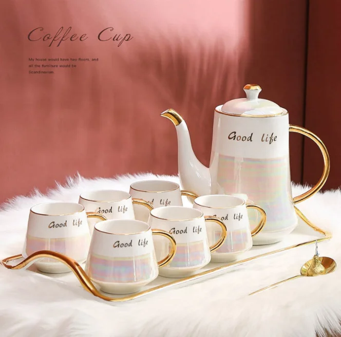 
Creative bone china european ceramic coffee set tea set teapot 