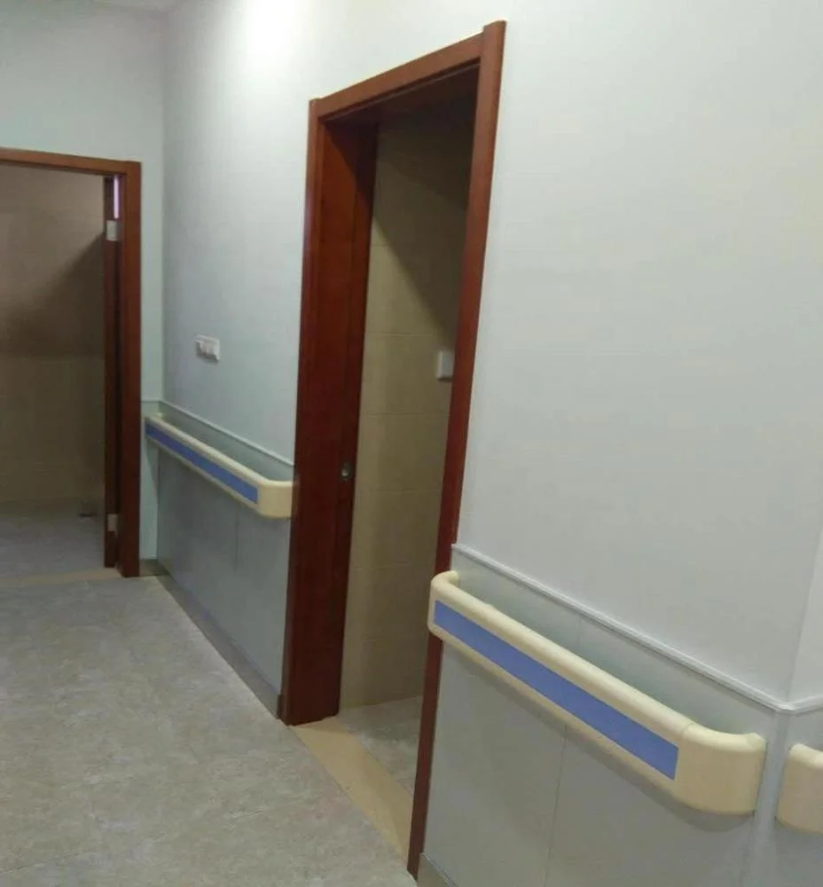 pvc aluminium anti impact wall mounted handrail for hospital hallway