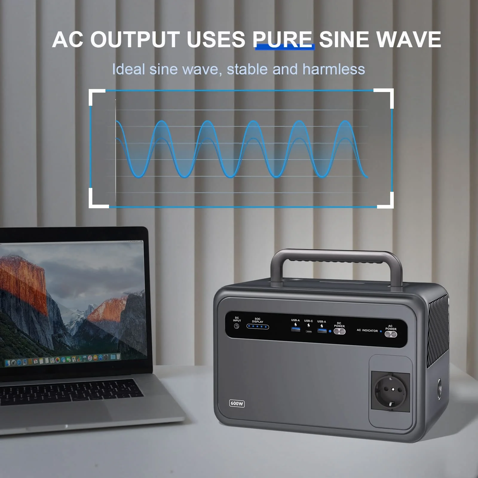 Rechargeable Backup Power Lifepo4 Battery Solar Generator 600w Portable Station 600wh Solor Bank for Outdoor Camping
