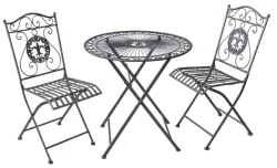 Металлический Набор для бистро, обеденный стол, обеденный стул, садовая мебель