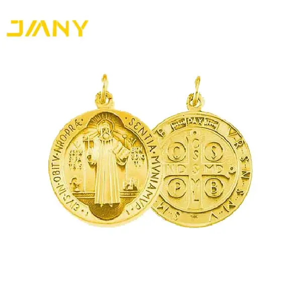 Benedict Medal St Benedictine Antique Crucifix Necklace Saint Color Medals Wholesale Colorful Stainless Steel