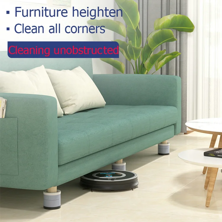 4 Piece Set Heavy Duty Adjustable Bed Base Plastic Furniture Risers for Sofa for Apartment and Home Bar Elevation