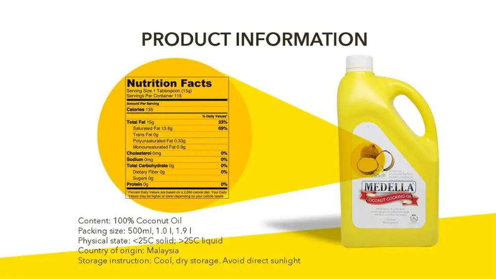 
MEDELLA Award Winning Coconut Cooking Oil 1.9L 