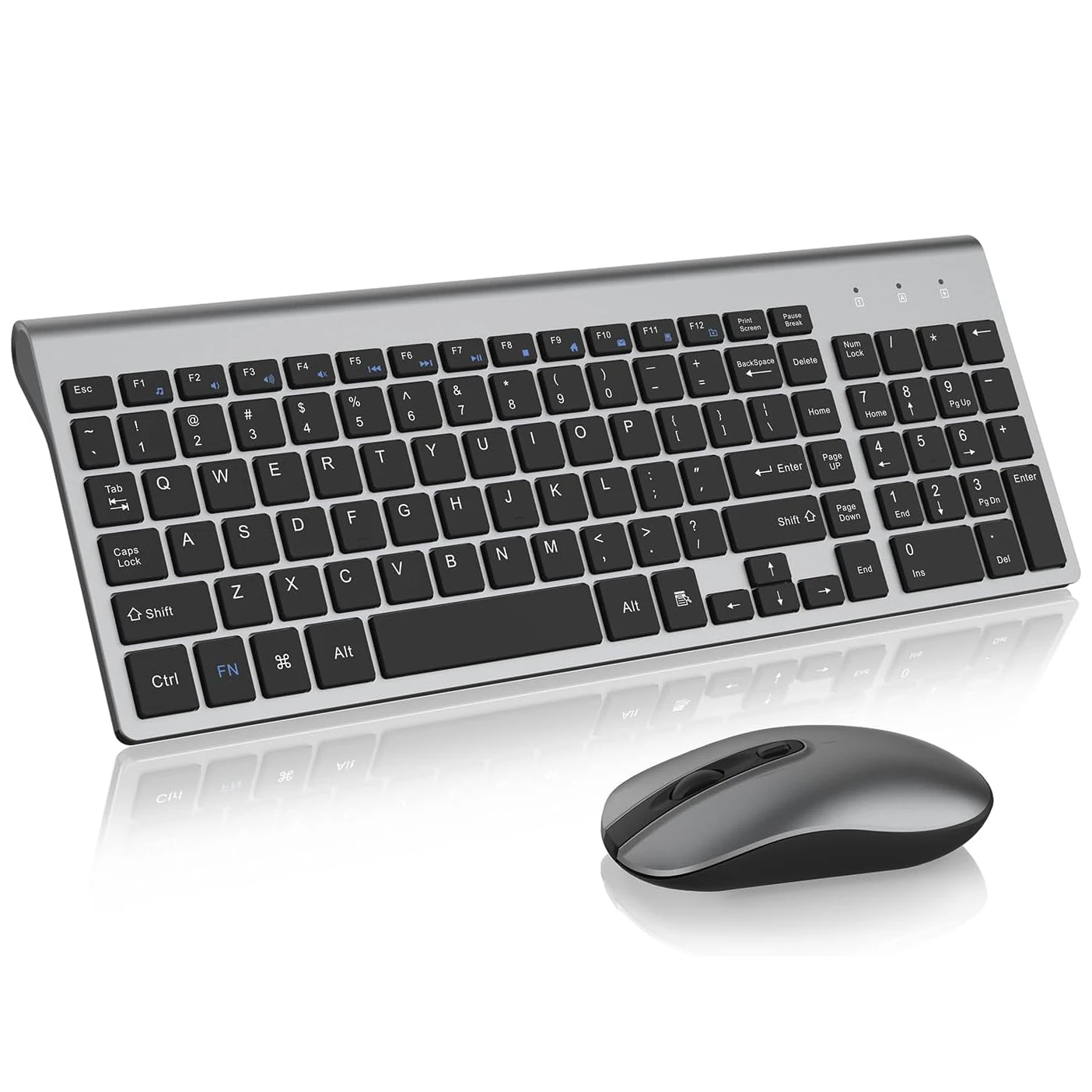 Custom Services Slim 104 Keys Slient Computer Keyboard 1600 DPI Optical Mouse 2.4Ghz Wireless Keyboard and Mouse Combo