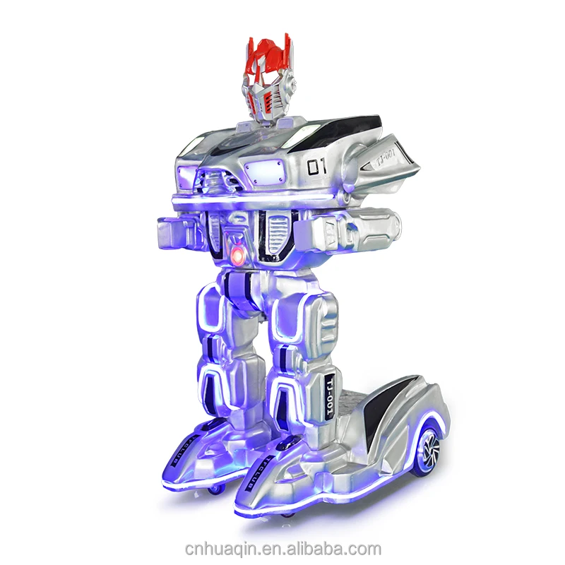 2022 new funny game machine kiddie rides fiberglass walking robot ride for sale