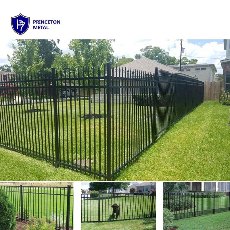 Low-Cost Steel Panel Power Coated 3 Rail Tubular Metal Fence for Gate Farm Fence Pool Security Fence Easy to Install