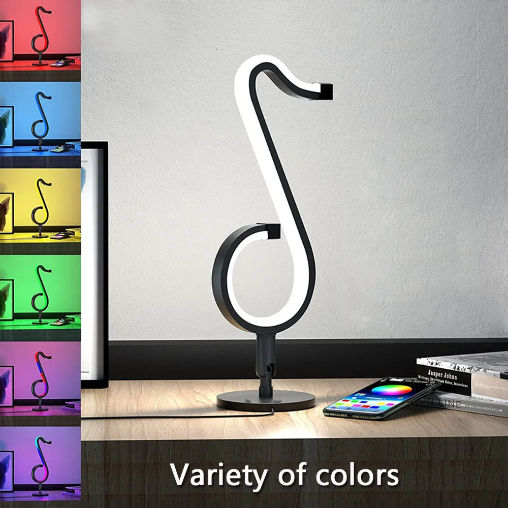 Amazon Hot Selling  RGB Atmosphere Lamp Bluetooth Remote APP Control Note Lamp Bedside Decorative able Lamp Colorful Light