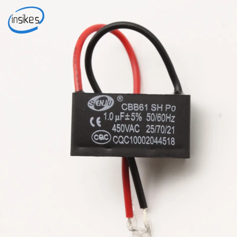 CBB61 1 мкФ 450V запускаемый конденсатор используемый для мотора вентилятора кондиционера 2/1 5/1 8/2/2 5/3/4/6