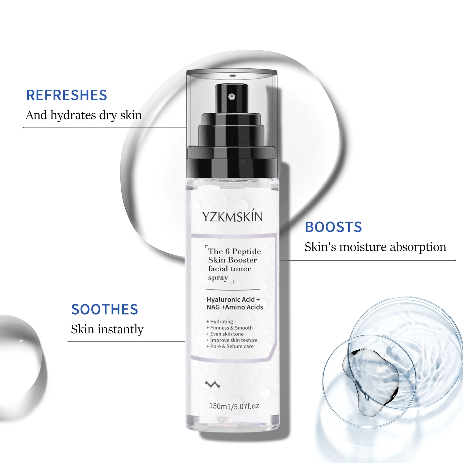 Factory Direct Supply Hydrating Peptide Face Spray Collagen Boosting Formula Advanced Skin Booster Toner Mist Intense Moisture