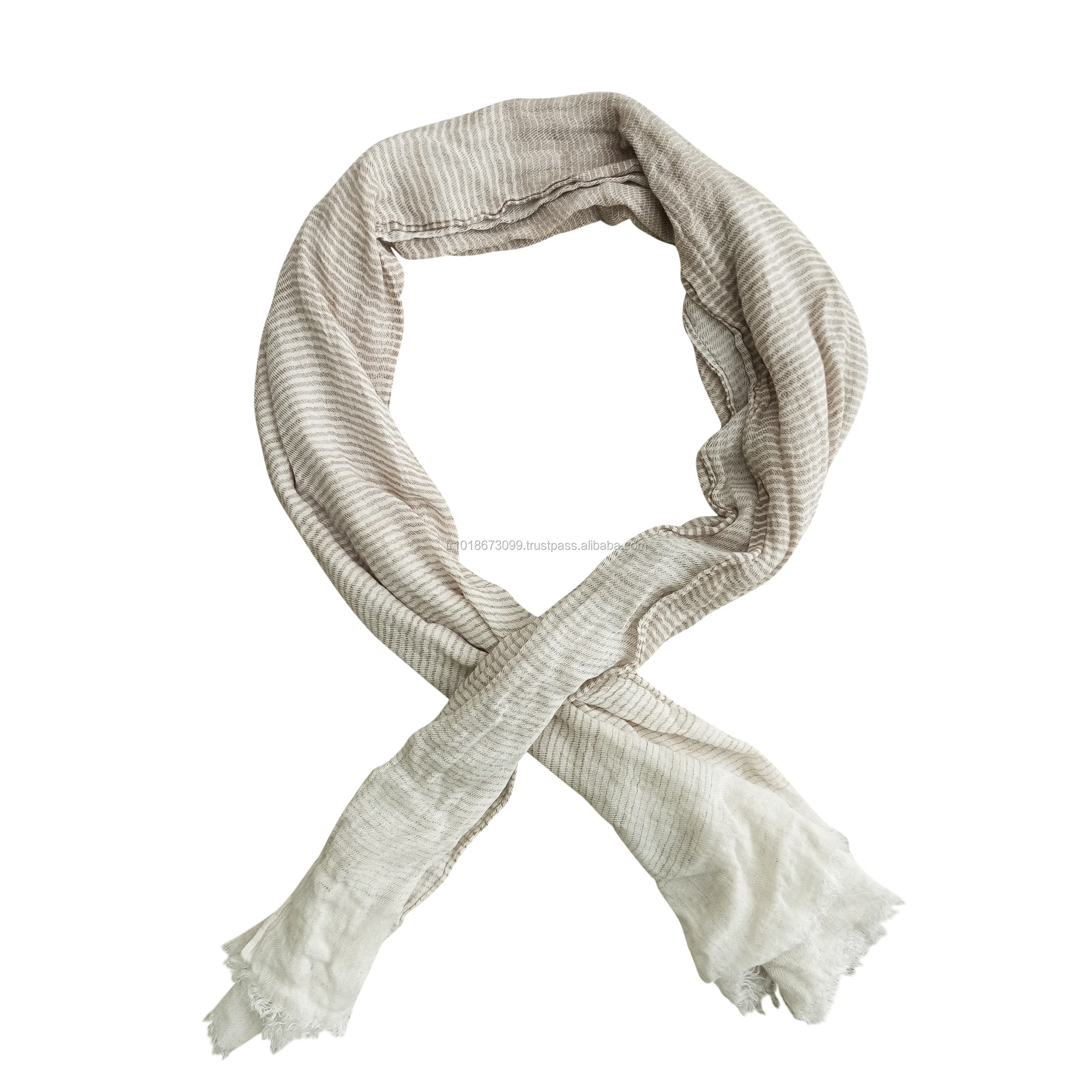 Light Weight Cotton Linen Natural Scarf Shawl from Turkey Made in. Turkish factory wholesale