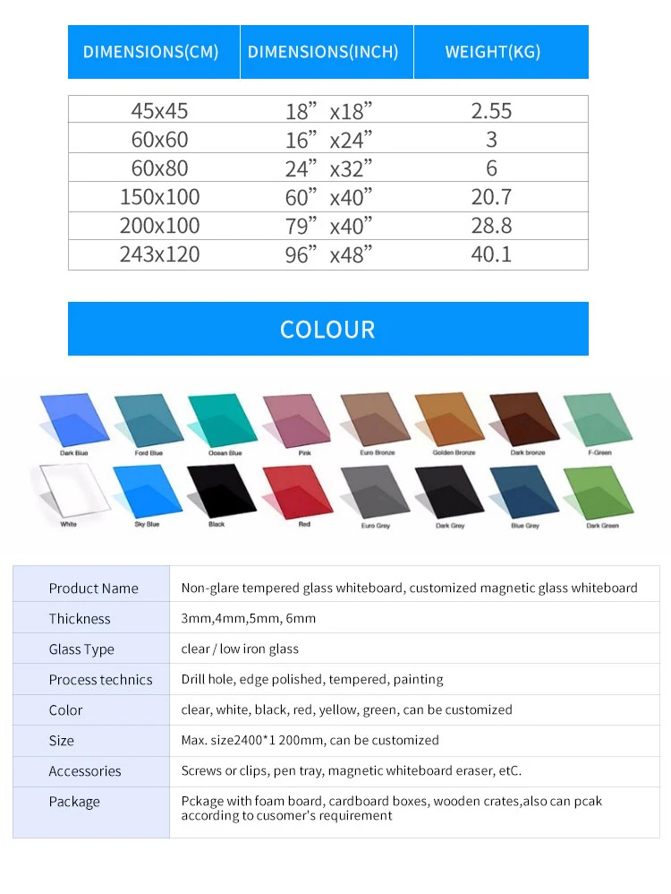 Wholesale Custom Magnetic Glass Board Whiteboard and Teaching Dry Erase Whiteboard