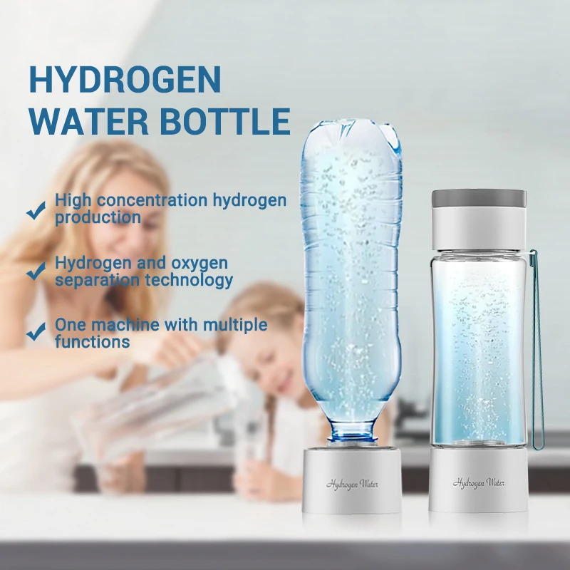 CAMAZ portable 5000 ppb electrolysis ionizer hydrogen rich water bottle generator with spe and pem