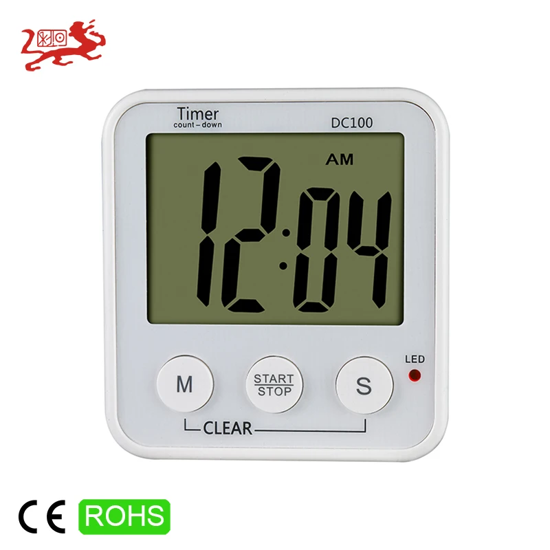 2021 New White ABS Cooking Chef Food LCD Electronic Countdown Mechanical Cute Clock Egg Digital Kitchen Timer With