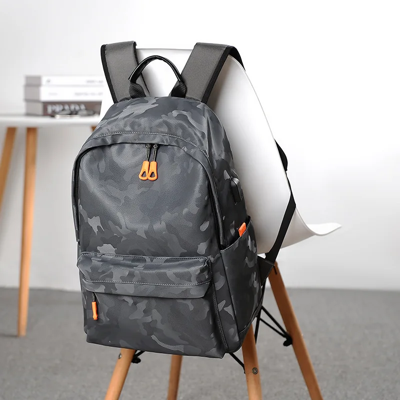 Factory 15.6 Inch Custom Logo Waterproof Oxford Pu Material Business Men Day Pack Bag Travel Laptop Backpack