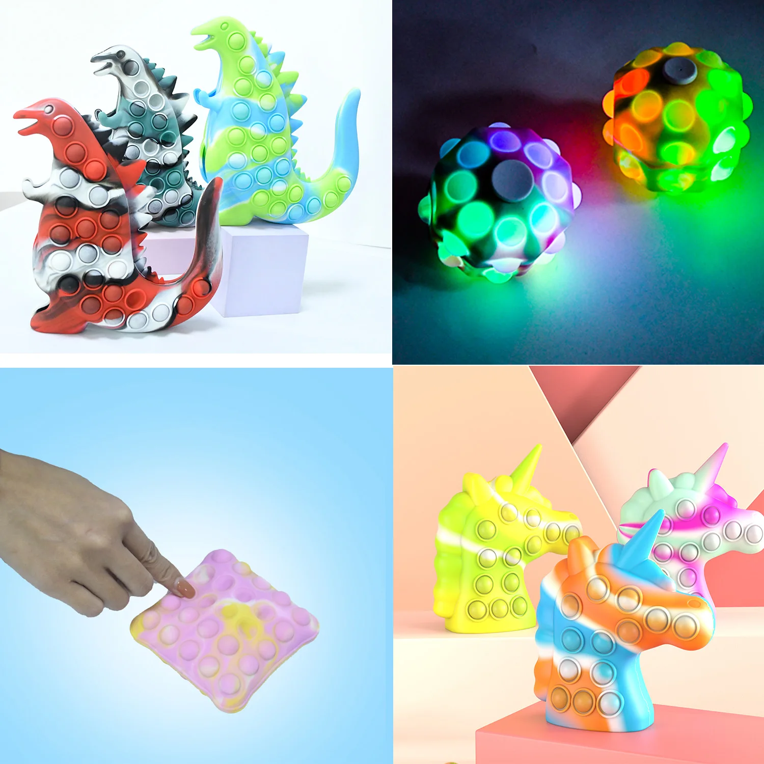 2022 Amazon hot New product Rodent Pioneer 3D  Decompression Toy luminous children toy ball colored boy bouncing ball other toys