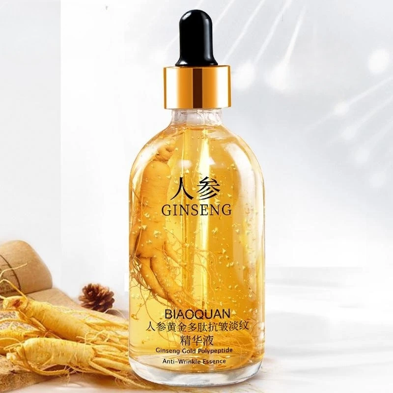 Private label Beauty Anti-wrinkle firming Serum Natural Moisturizing Skin Brightening Organic Ginseng 24K Gold Face Serum