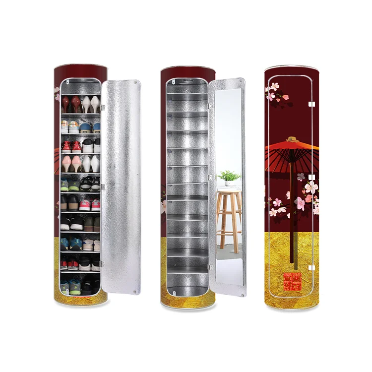 Pvc Material Luxury Living Room Furniture Beautiful Modern 360 Rotating Shoe Cabinet
