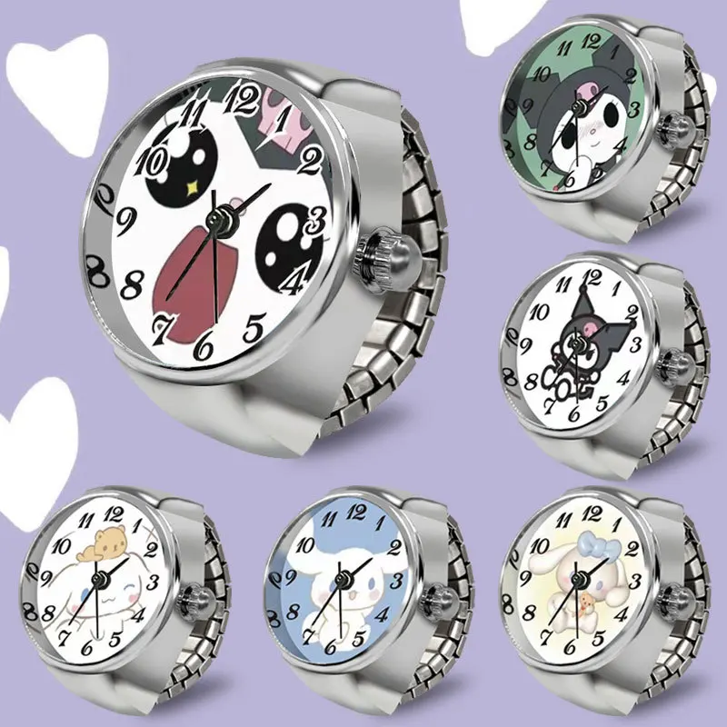 Free Size Luxury Cartoon Rings Quartz Watches Women Girls Children Ring Watch Fashion Clock relojes