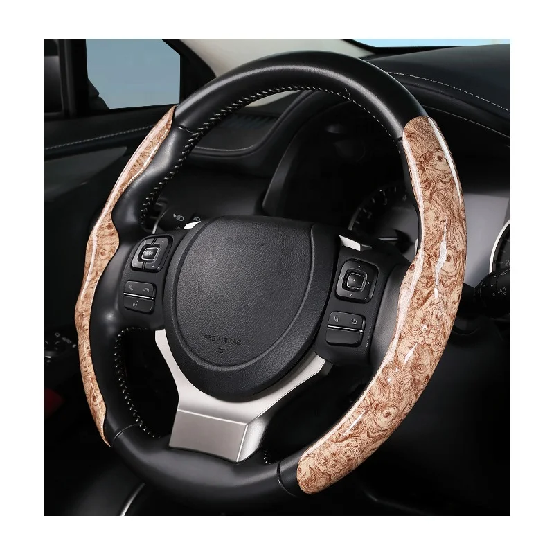 Custom-made Different Colors Universal Leather Car Steering Wheel Cover