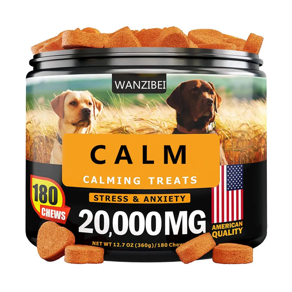 WANZIBEI-Calming Bites for Dogs - Anxiety Composure Relief with Suntheanine - dogs and cats supplement