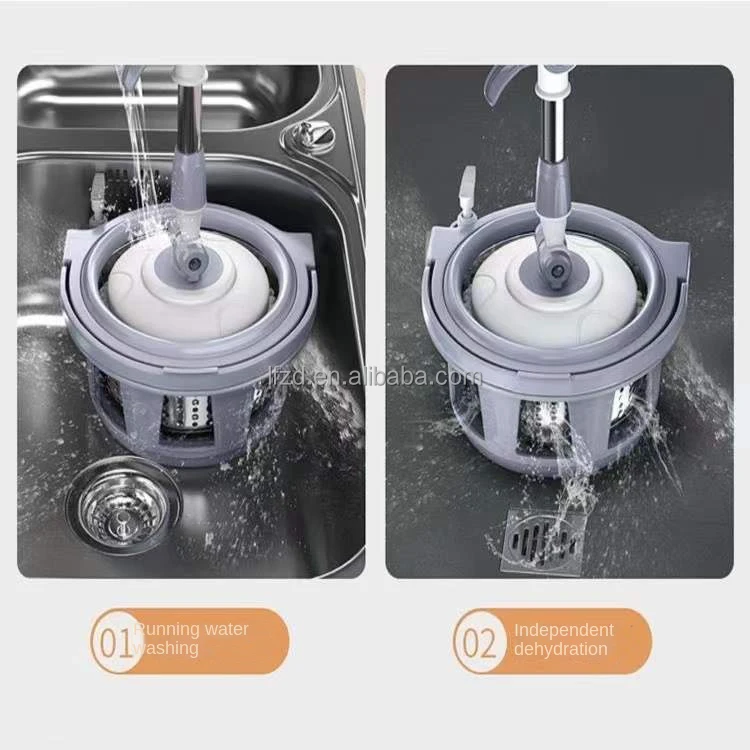 Self Floating Mopping Floor Cleaning Wall Cleaner Mops With Cube And Bucket Set