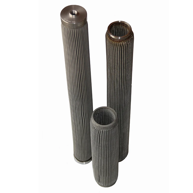 Factory Manufacture stainless steel 1~300 Micron pleated hydraulic Oil sintered fiber Filter element