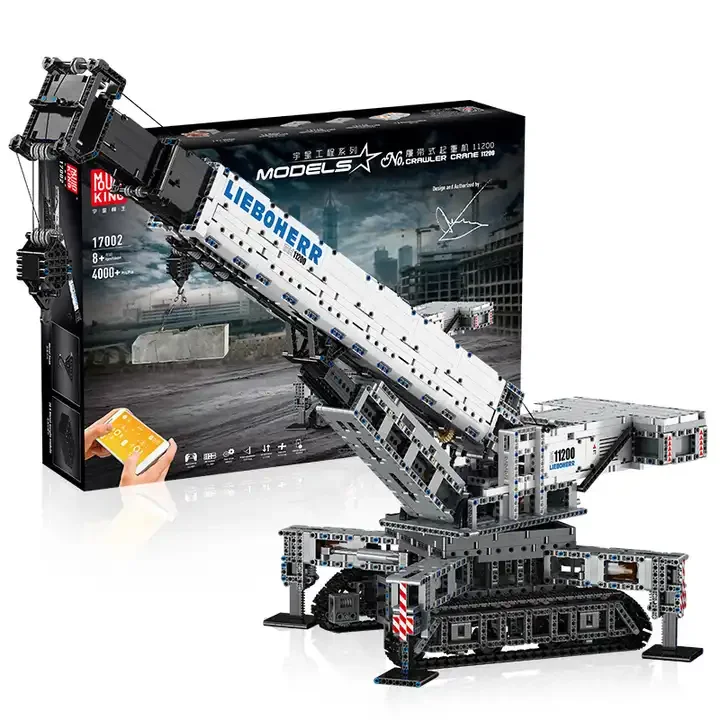 Tiktok Hot sales Mould King 17002 Electric Crawler Crane Excavator Bricks RC Engineering Car Lepini Building Block For Boys