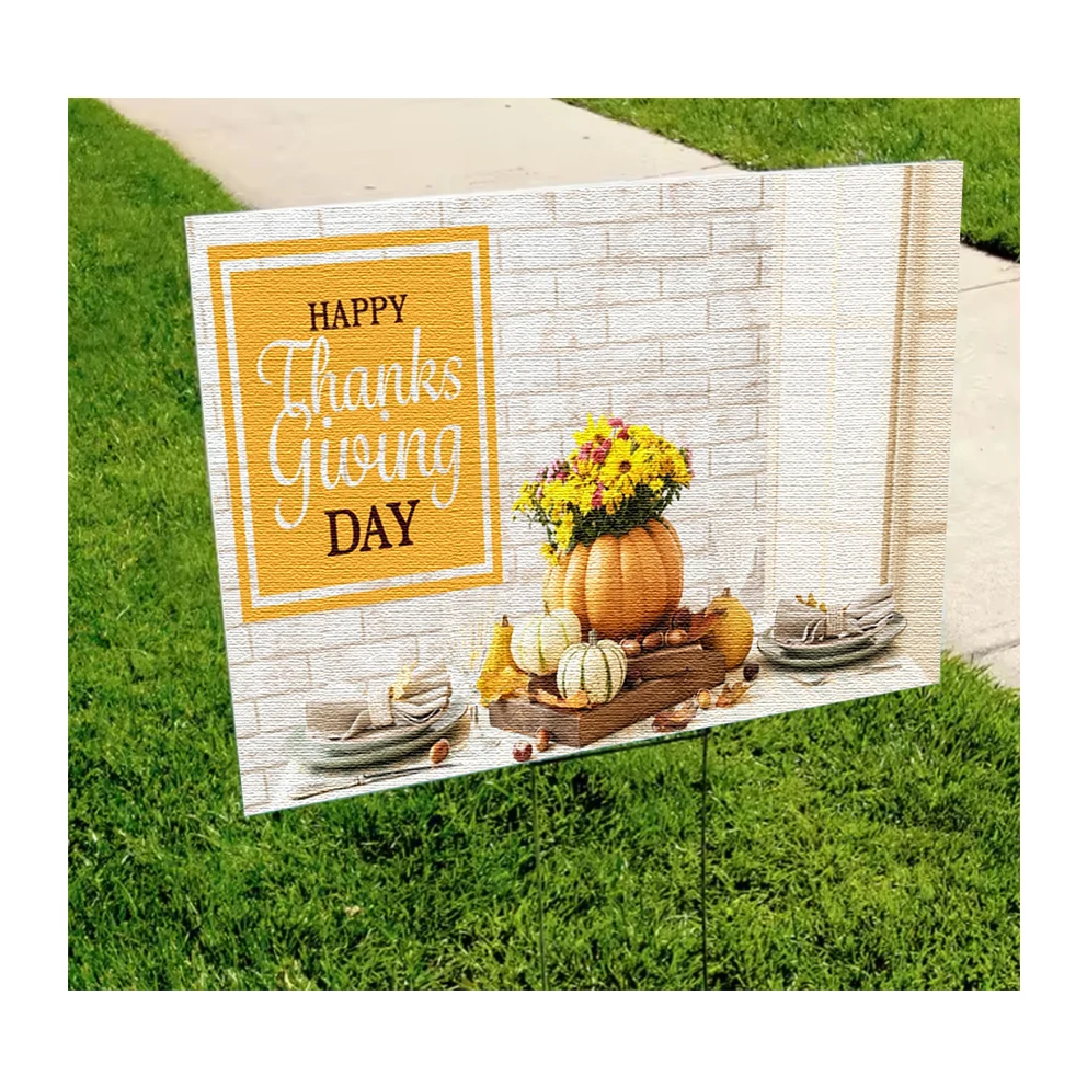 Wholesale Factory Sale Outdoor 18*24inch PP Corrugated Plastic Sheet Sign For Festival Decoration  With H-stakes