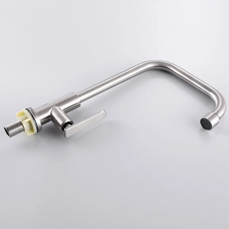 Factory supply Sus 304 Single Hole Water taps faucet Stainless Steel Kitchen faucets