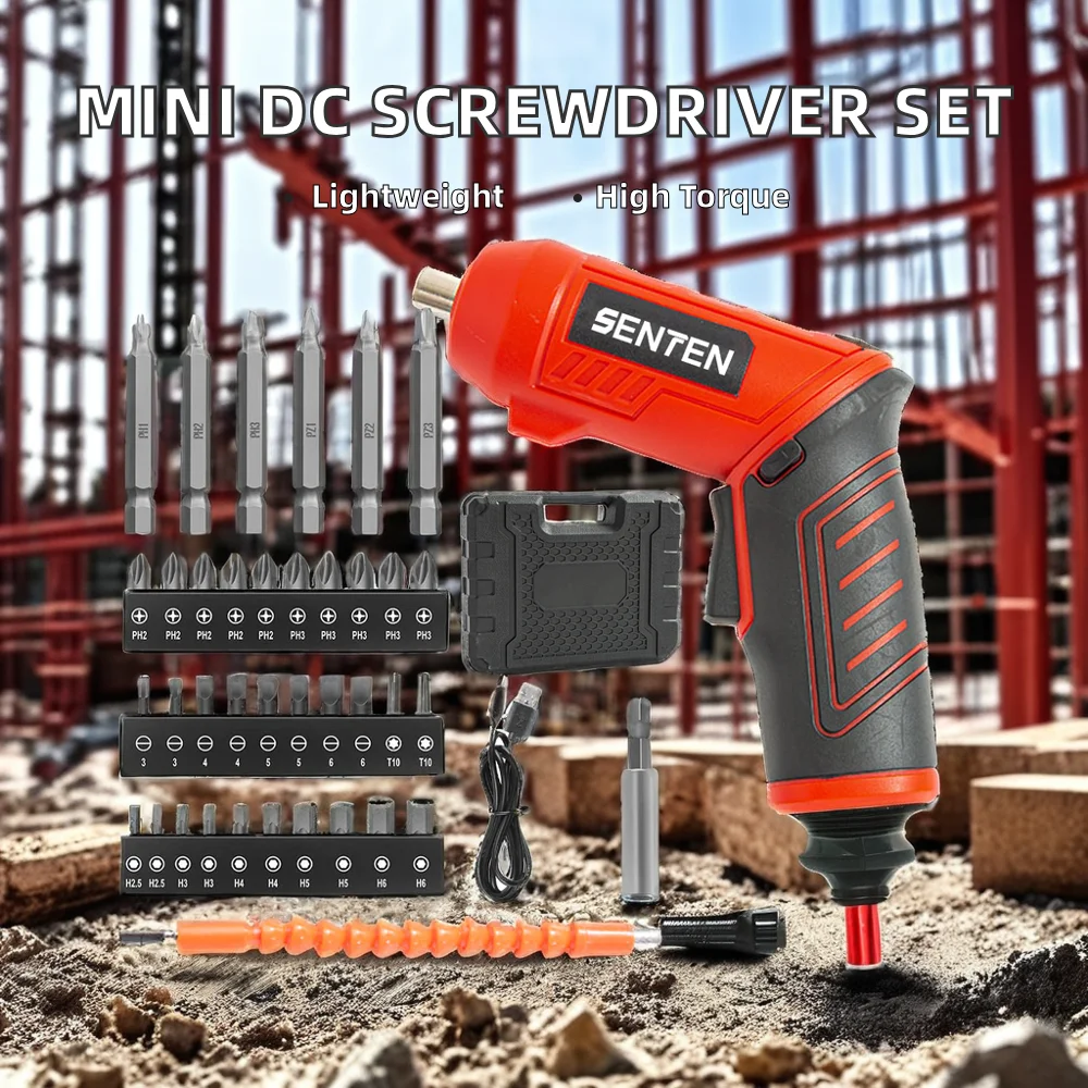 Portable Mini Electric Screwdriver Set Small DC Cordless Star with Multi-Bit Battery Powered Electrical Tool Screw Drivers