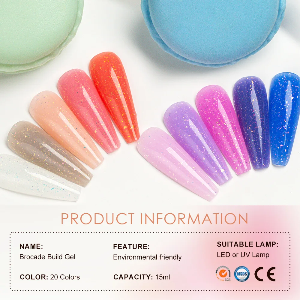 Westink Beauty Soak Off UV LED Nails Extension gel uv builder acrylic nail gel Brocade build gel