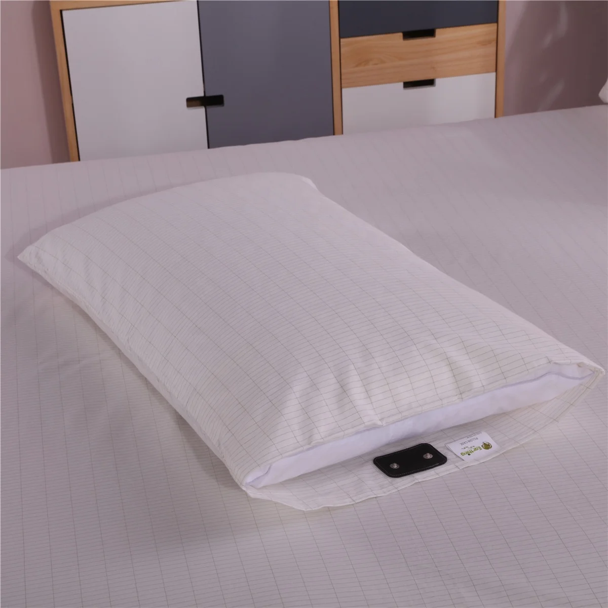 5% Cotton Silver Grounding Pillow Case With Grounding Cord,Soft And Comfortable Cotton Grounding Pillow Cover