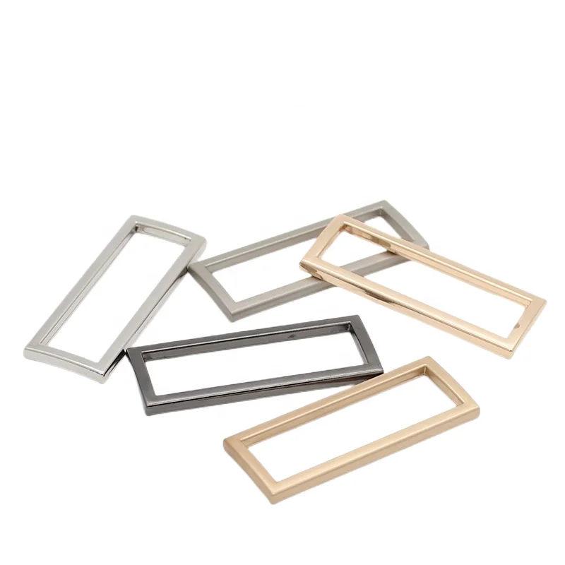 Hypoallergenic metal rectangle slider loop wire adjustable strap hook lock buckle closure fasten hardware for bag leather belt
