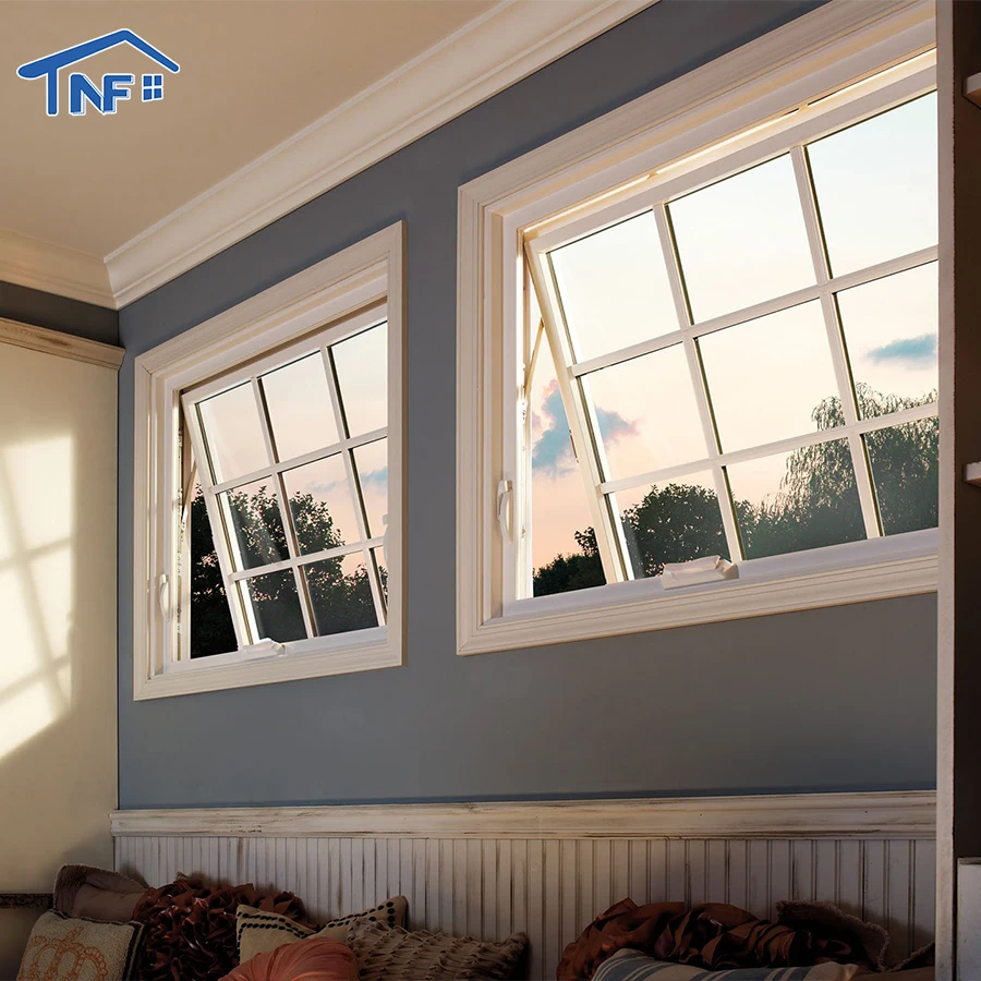 Australia As2047 French Modern Tempered Glass External Windows aluminum alloy slim frame Double Glazed Awning Window