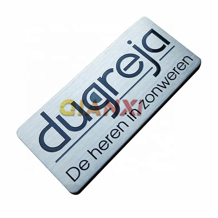 Металлический значок с логотипом на заказ, значок с эмблемой из нержавеющей стали, алюминиевая табличка с именем