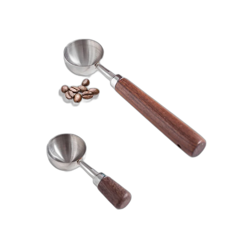 Stainless Steel Tablespoon Spoon and Scooper with Long Wooden Handles