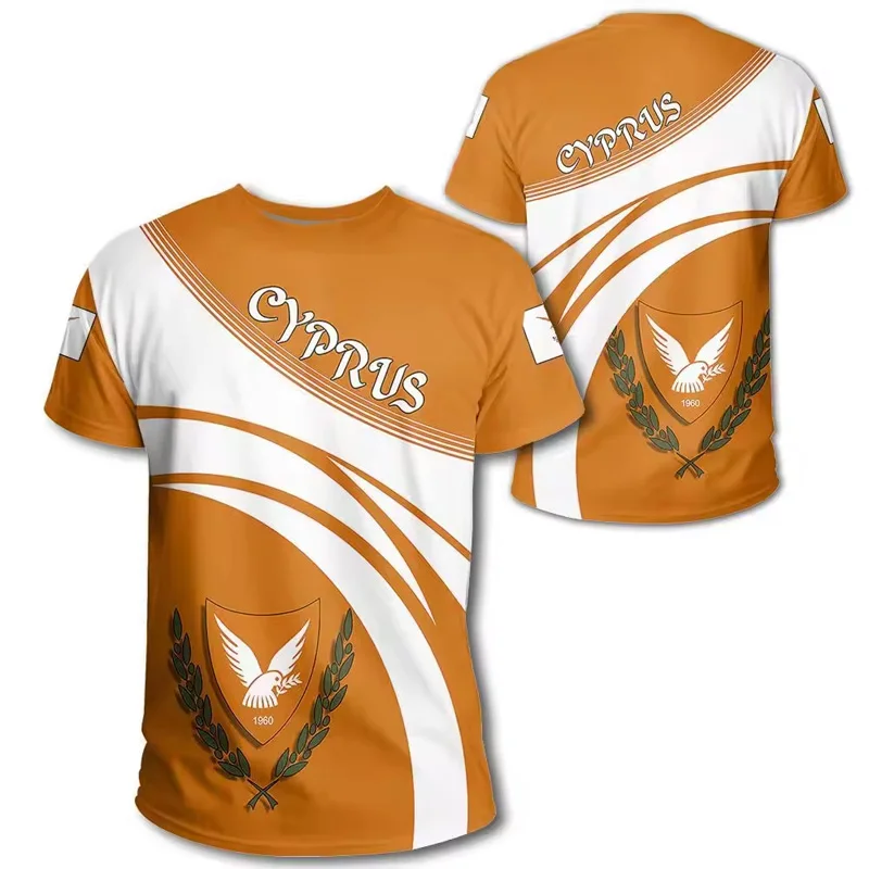 Chinese Factory Cheaper Price Short Sleeve Printing Luxury Designer Cyprus Flag MenT shirt For Promotion