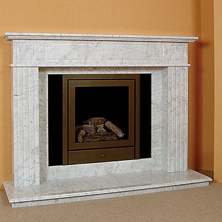 
Hand Carved Indoor White Marble Fireplace 