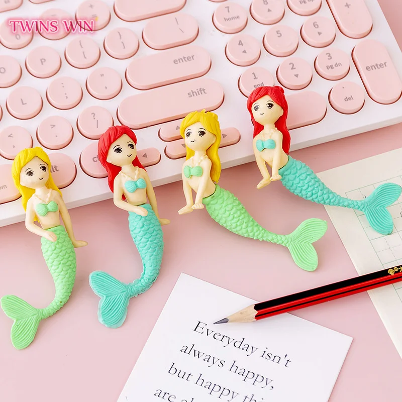 Kawaii Mermaid Student Stationery School Office Supplies For Kids Gift Pencil Rubber Eraser 706