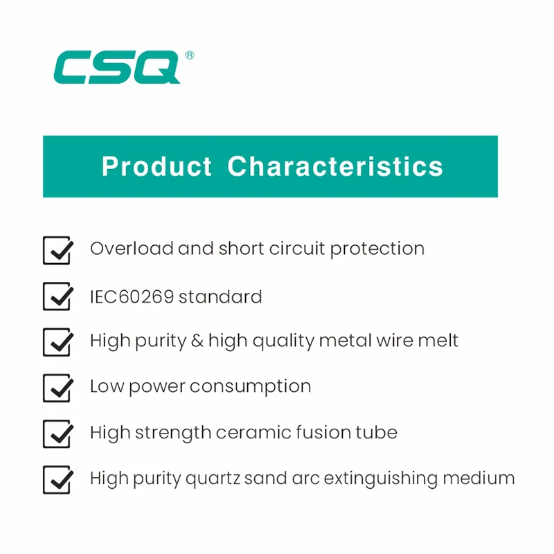 CSQ Nt2 Lv 315A Cutout Nh Hrc Ceramic Rt16-00 30A Nh2 20A  Copper T3 Fuse Links 63A 80A 15A