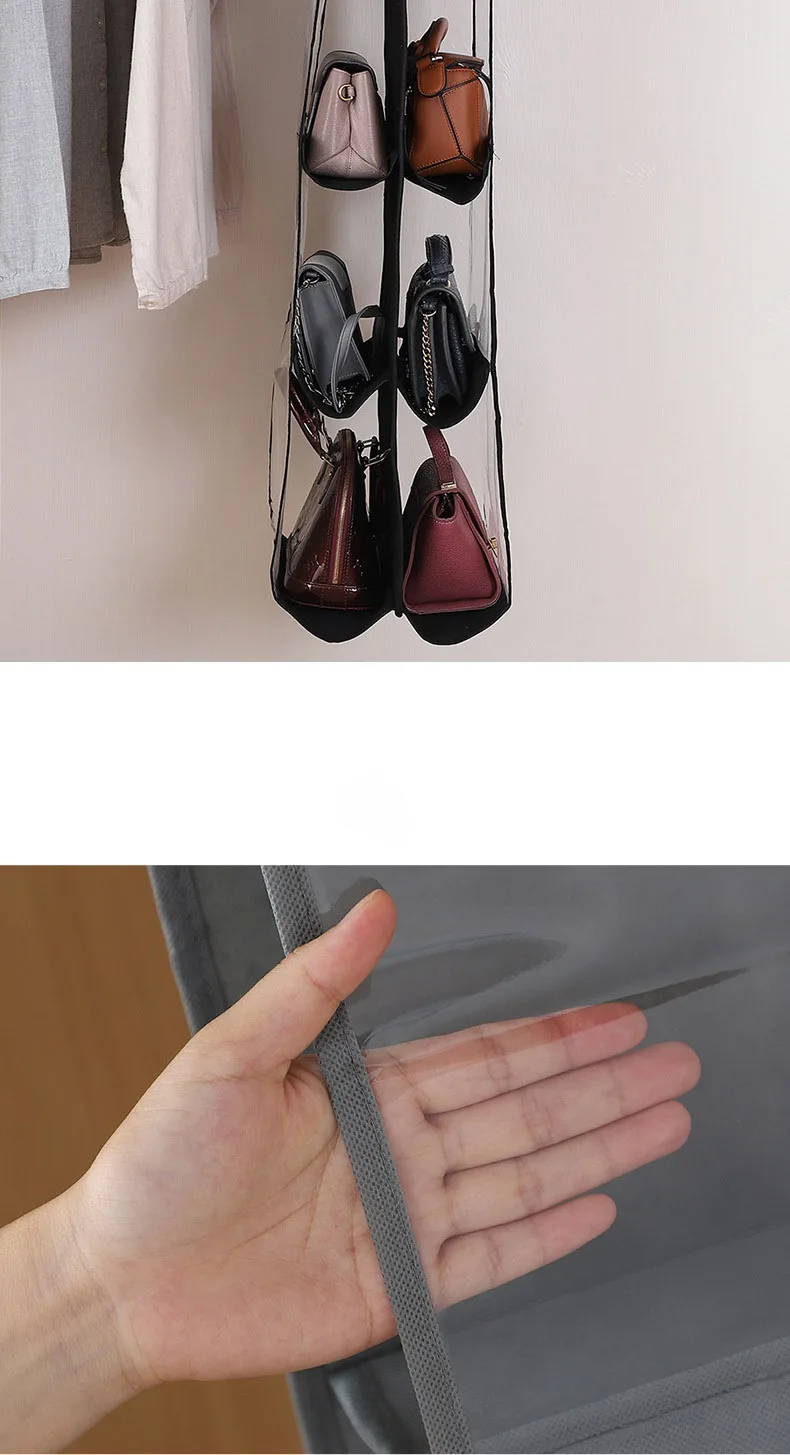 Hanging Handbag Organizer For Wardrobe Closet Transparent Storage Bag Handbag Organizer home storage & organization