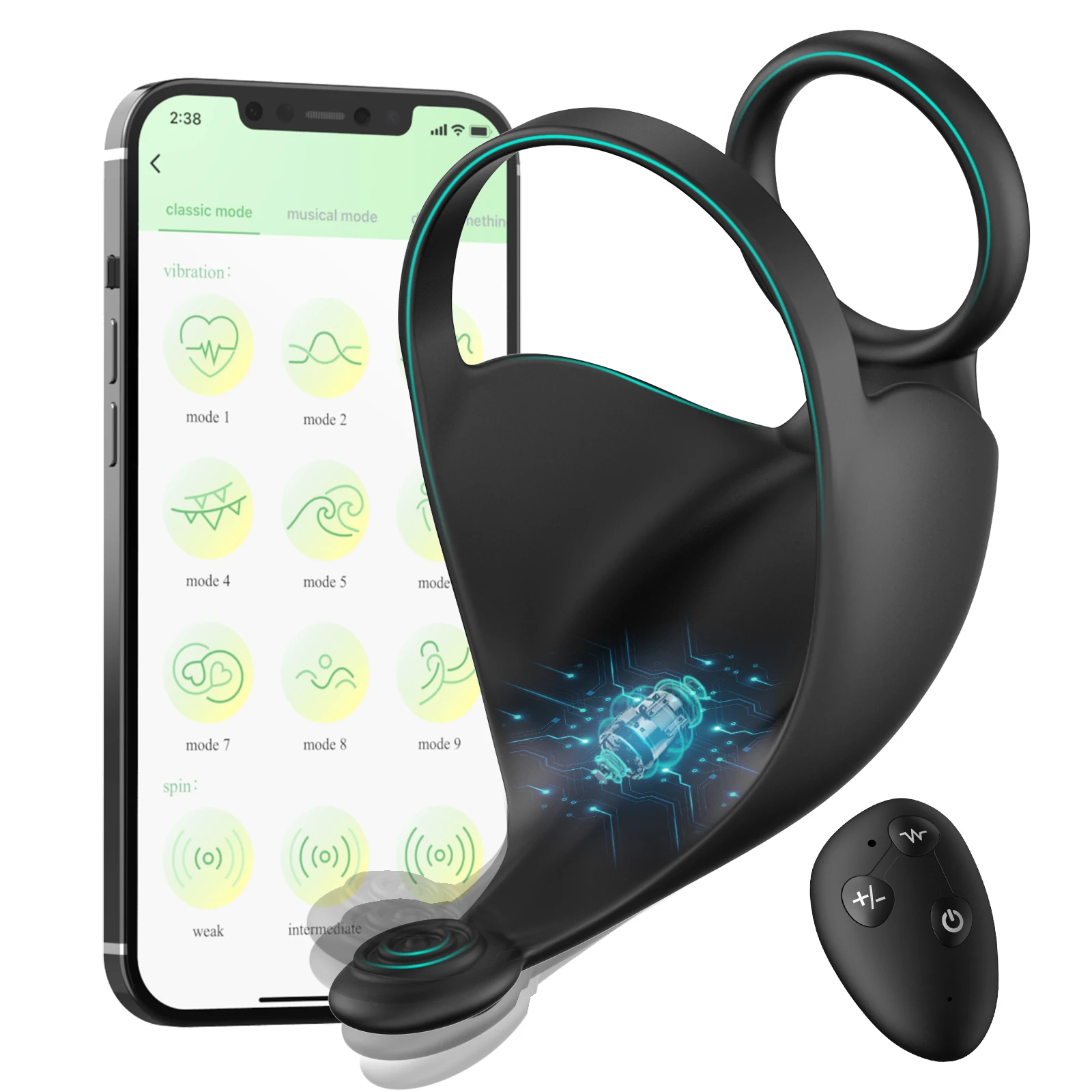 Sohimi Baldwin Anal Toys with APP Controlled 9 Vibrating Cock Ring Sex Toys for Male Anal Prostate Penis Male Masturbation Toy
