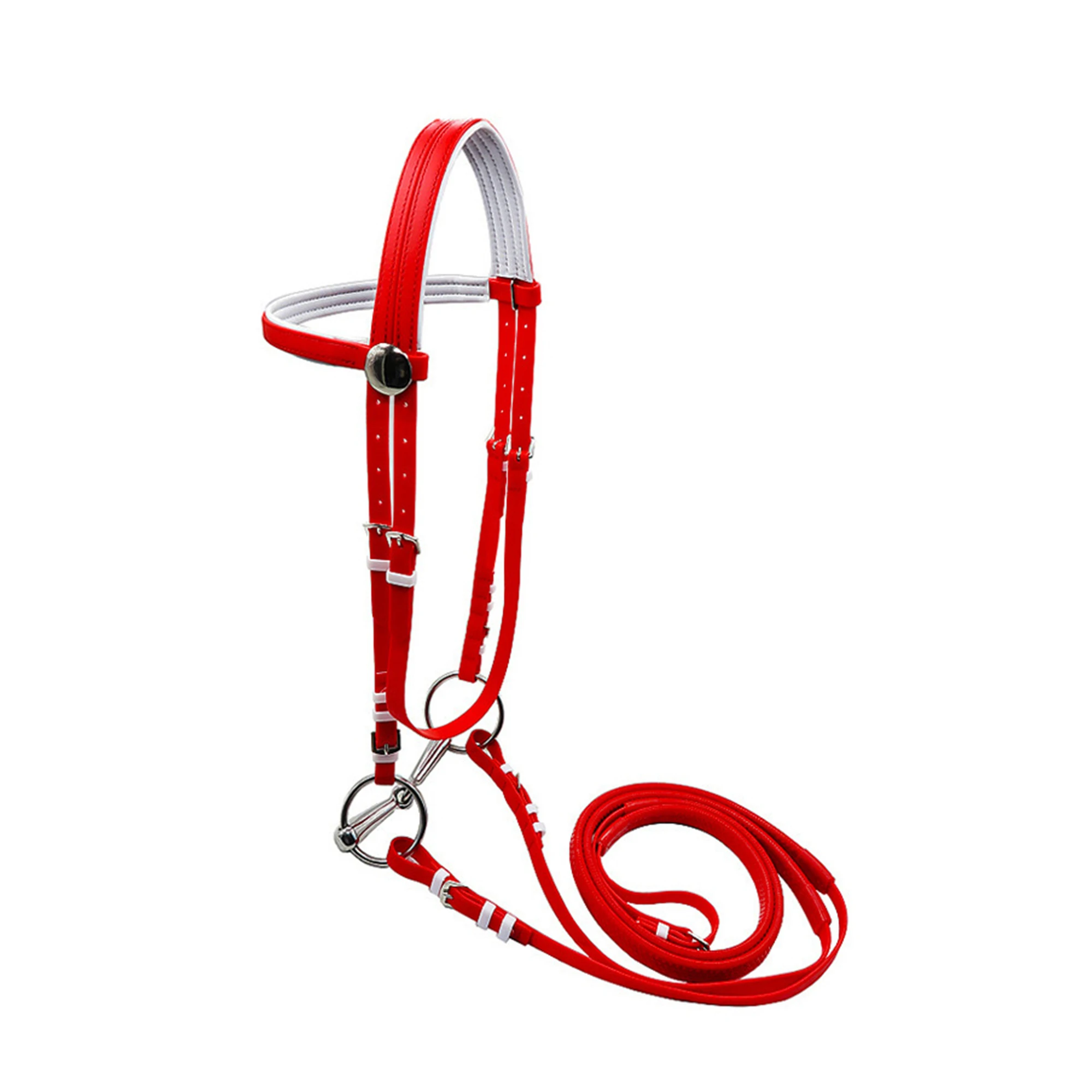 Durable Halters PVC Horse Bridle With Removable Stainless Steel Bit Multiple Colors
