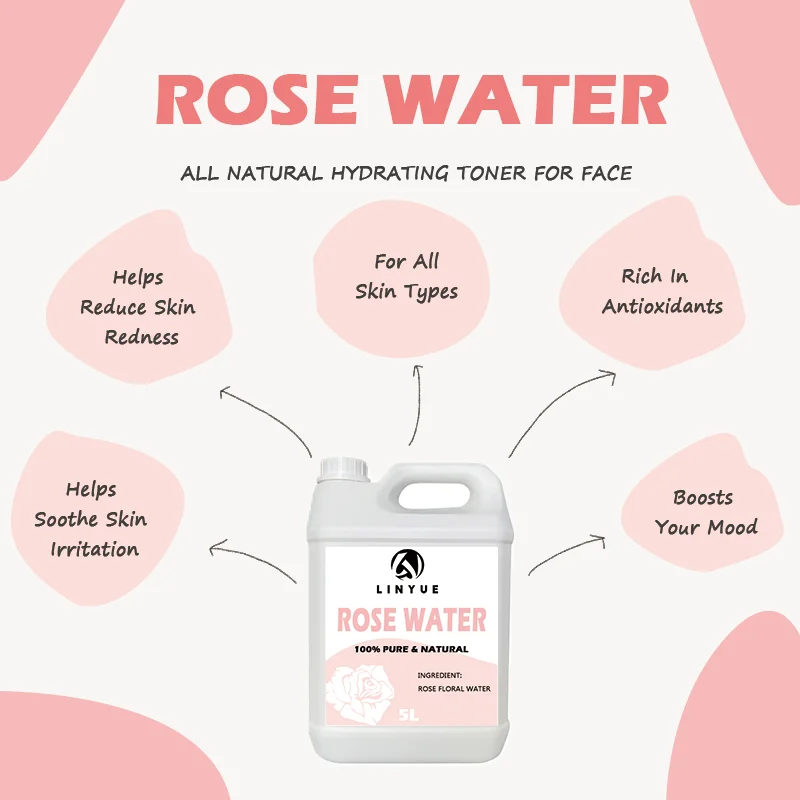 Linyue manufacturer Rose Water  All Natural Refreshing for Face and Hair care manufacturer affordable price