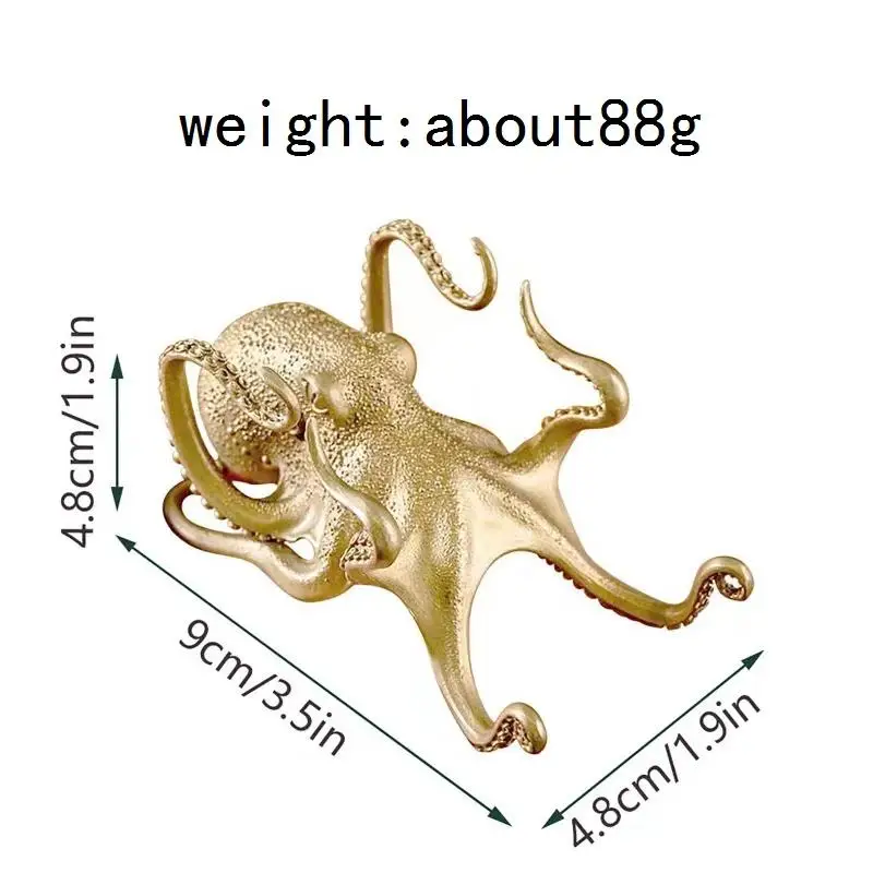 Car Ornaments Home Decor Decoration Metal Octopus Cuttlefish Figurines Statue Desk Stand for Phone Bracket Pen Spectacles Holder