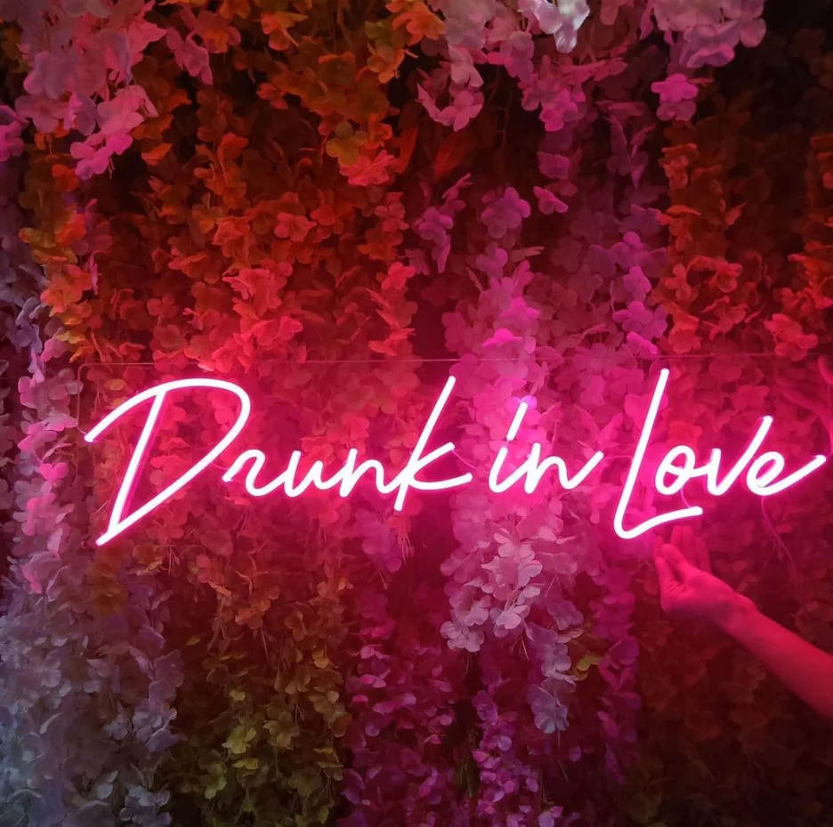 Koncept Drop Shipping 20inch Drunk in love Led Neon Sign Neon Light Advertising Custom LED Neon Sign