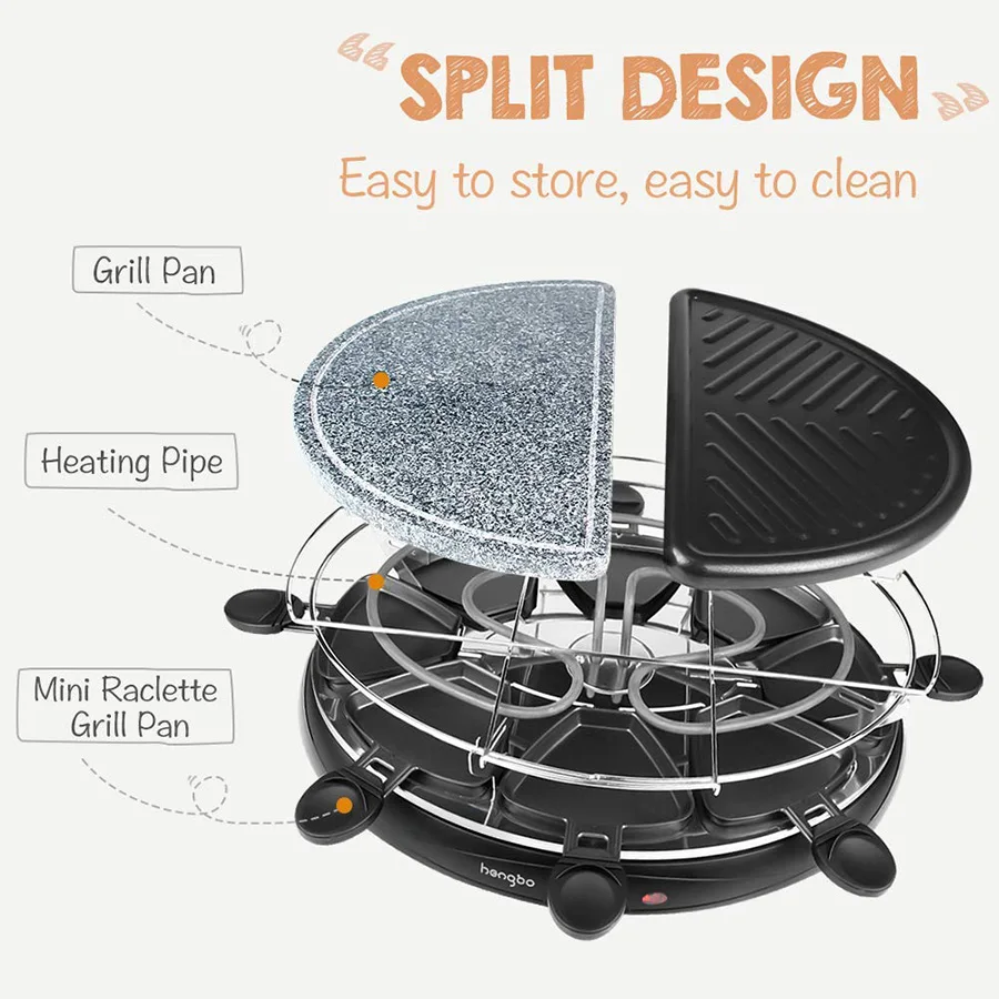 
Stone Non-Stick Griddle Plate teppanyaki Smokeless Indoor Barbecue electric Raclette bbg+Grill 