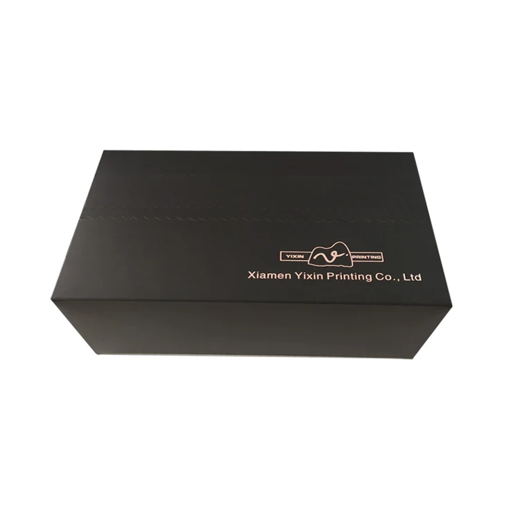 Xiamen wholesale logo printing black outer paper protected packing box for gift packaging