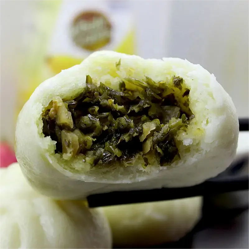 Steamed Bun Stuffed with Pickled Vegetable Chinese Sauerkraut Bun Potherb Mustard Bun